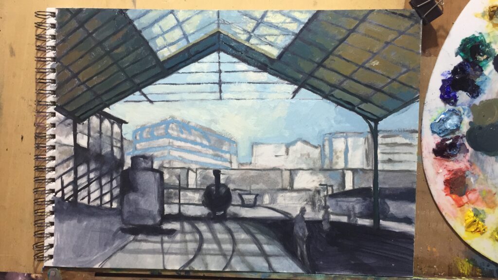 Estación Monet grisalla y color