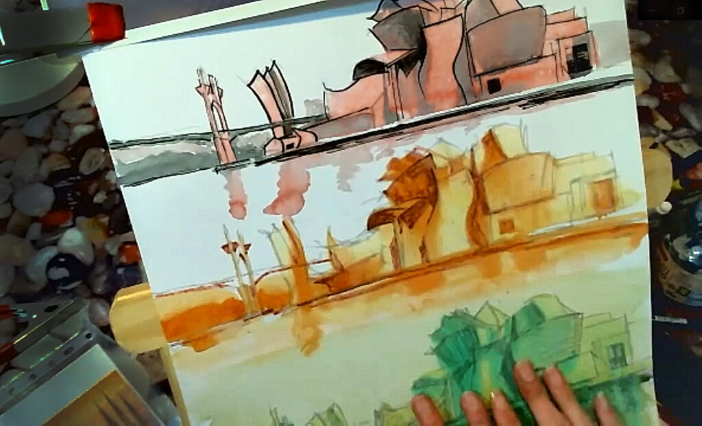 Guggenheim acuarela y rotuladores