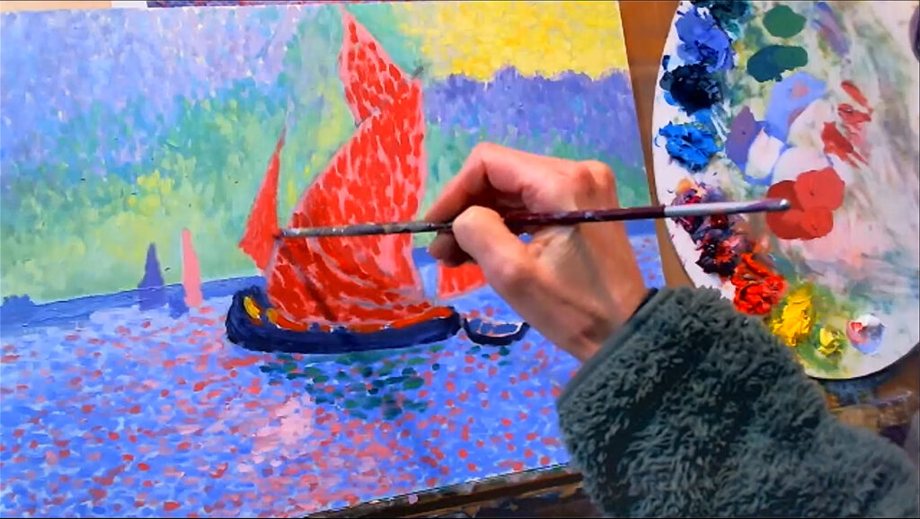 Puntillismo fauvismo óleo